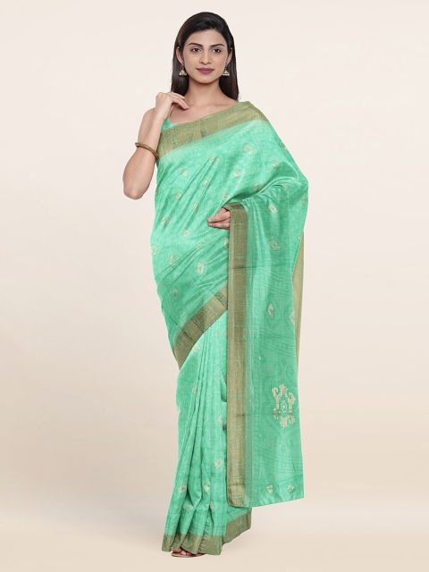 

Pothys Cotton Blend Zari Saree, Green