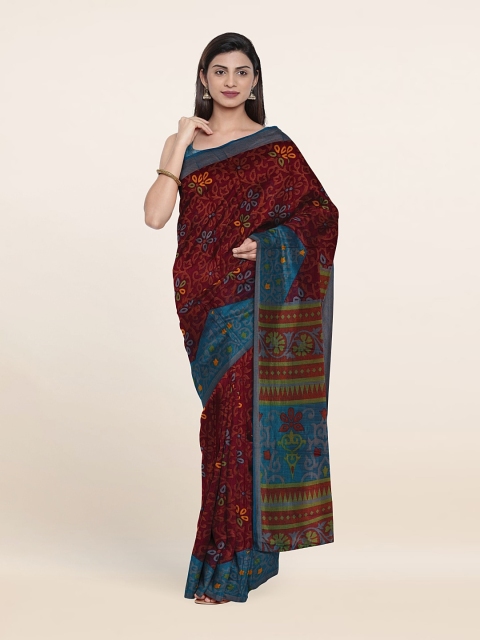 

Pothys Ethnic Motifs Print Saree With Unstitched Blouse, Purple