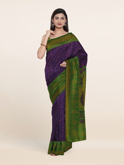 

Pothys Ethnic Motifs Print Zari Saree With Unstitched Saree, Blue