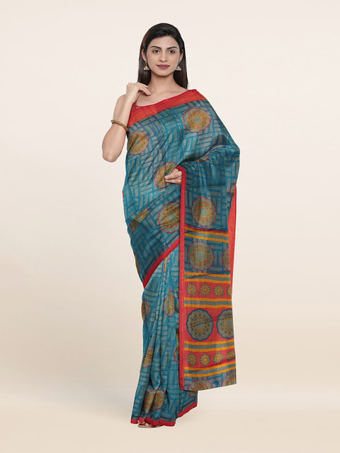 

Pothys Floral Saree, Blue