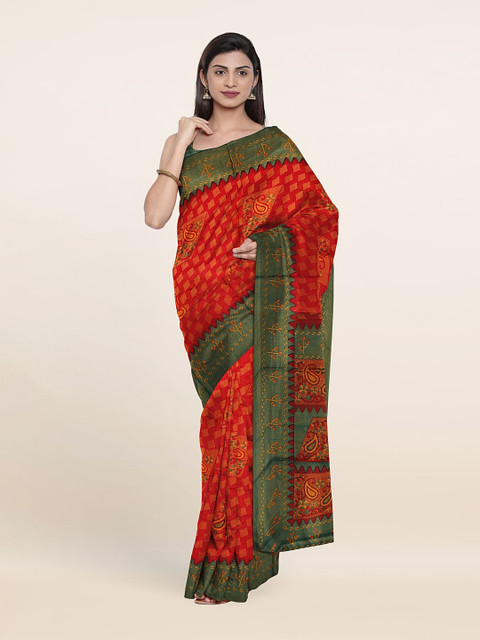 

Pothys Floral Saree, Red