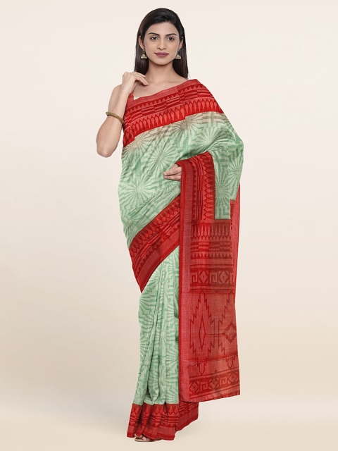 

Pothys Floral Print Saree, Green