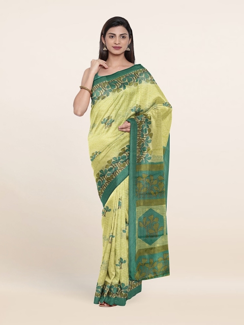 

Pothys Floral Print Saree, Green