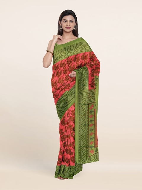

Pothys Floral Print Saree, Pink
