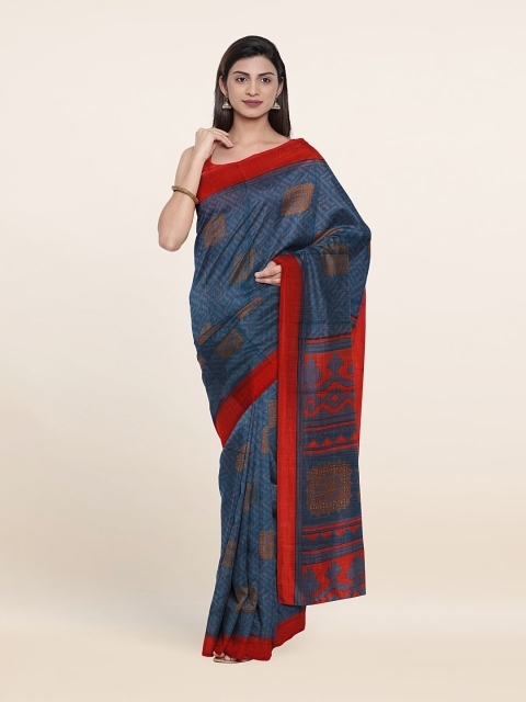 

Pothys Geometric Printed Saree, Blue