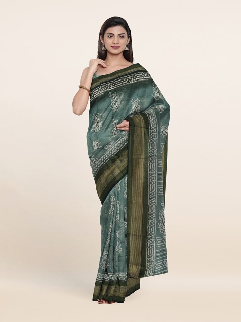 

Pothys Paisley Printed Saree, Green