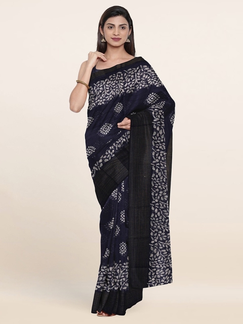 

Pothys Floral Saree, Navy blue