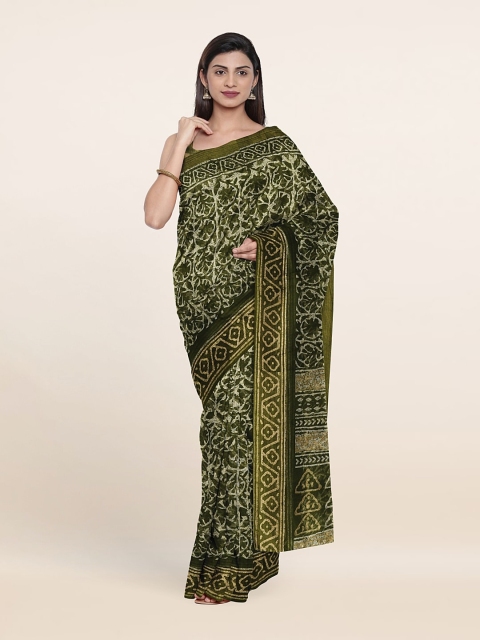 

Pothys Floral Print Saree, Green