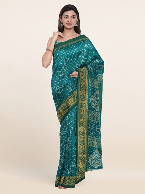 

Pothys Printed Bandhani Cotton Saree, Green