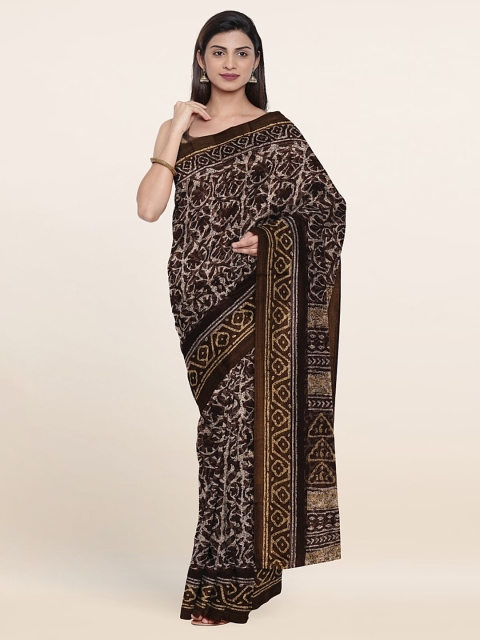 

Pothys Printed Cotton Saree, Brown