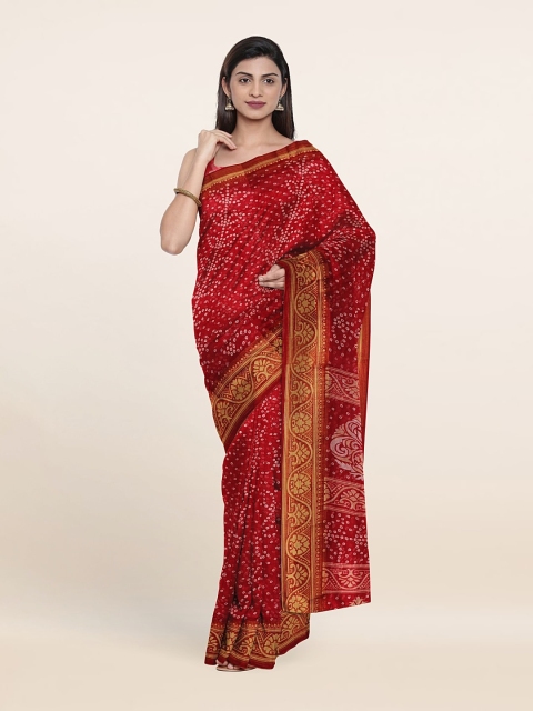 

Pothys Bandhani Printed Saree, Maroon