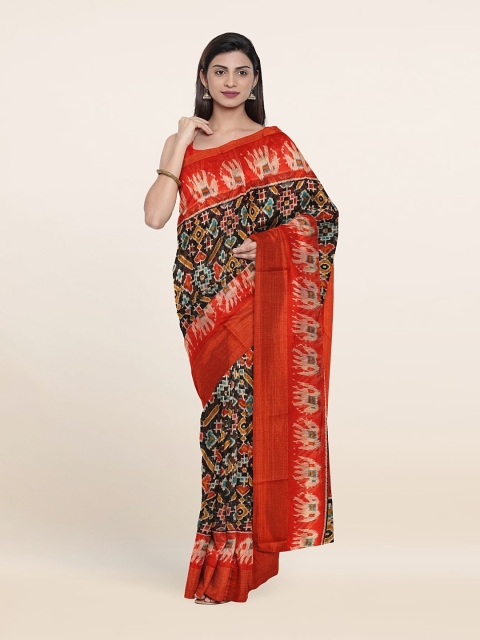 

Pothys Ethnic Motifs Print Zari Saree With Unstitched Saree, Black
