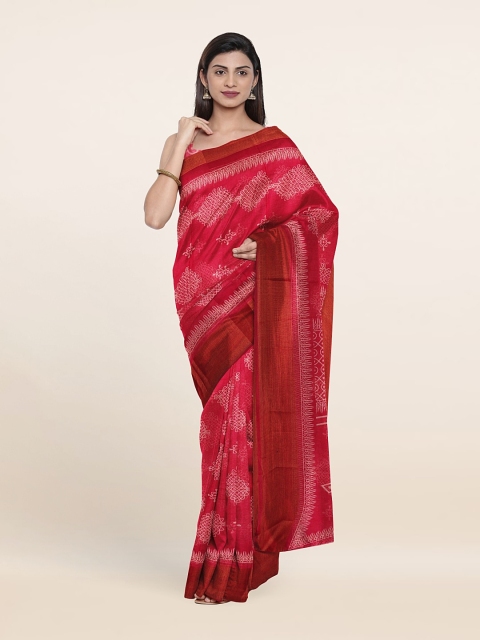 

Pothys Geometric Printed Saree, Pink