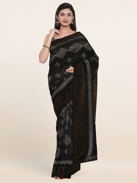 

Pothys Geometric Printed Saree, Black