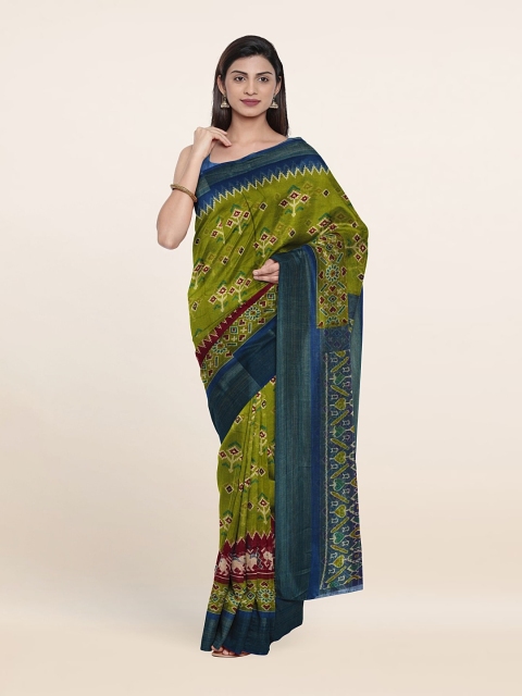 

Pothys Geometric Printed Saree, Green