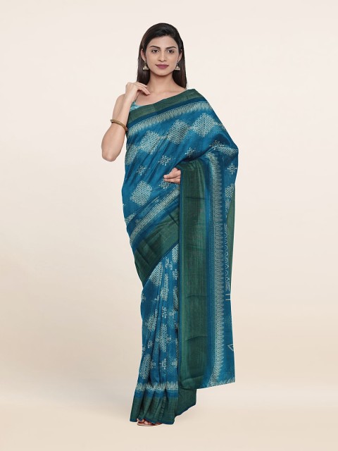 

Pothys Ethnic Motifs Printed Saree, Blue
