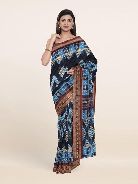 

Pothys Cotton Blend Zari Saree, Black