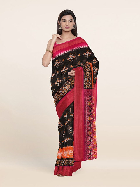 

Pothys Printed Cotton Saree, Black
