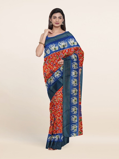 

Pothys Printed Cotton Saree, Red