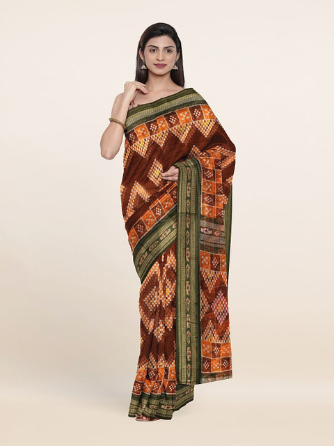 

Pothys Printed Cotton Saree, Brown