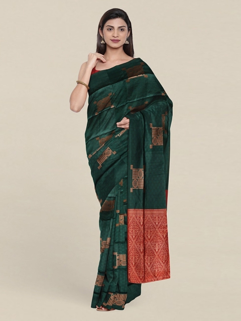 

Pothys Green & Red Woven Design Zari Saree