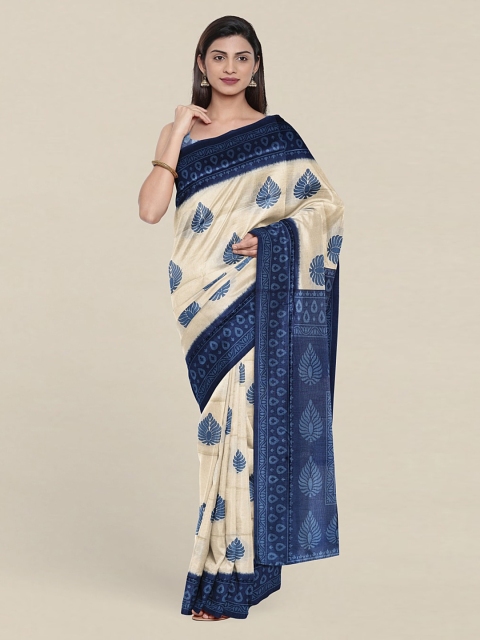 

Pothy Ethnic Motifs Pure Cotton Saree, Cream