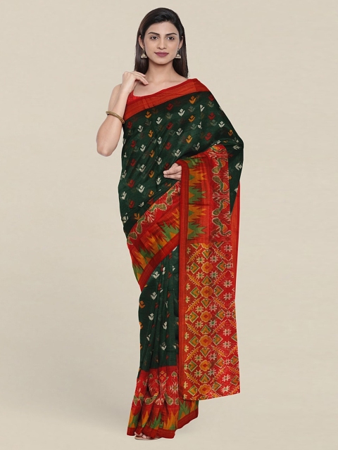 

Pothys Green & White Floral Zari Saree