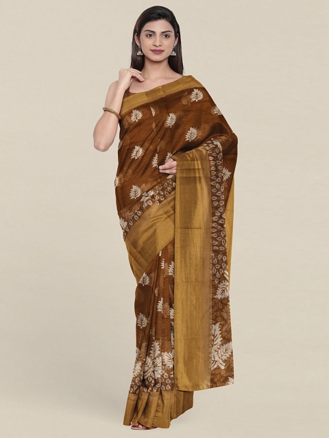 

Pothys Ethnic Motifs Cotton Blend Zari Saree, Khaki