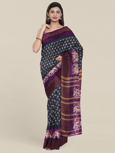 

Pothys Ethnic Motifs Printed Cotton Blend Saree, Grey