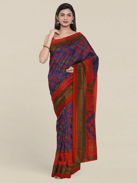 

Pothys Geometric Printed Saree, Blue