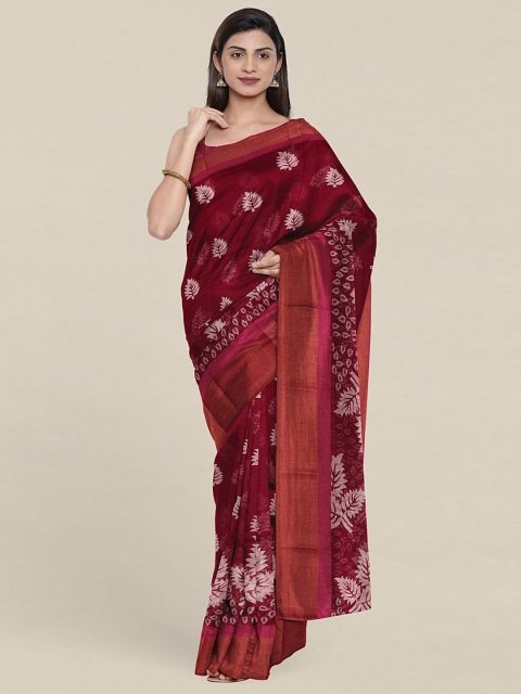 

Pothys Floral Printed Saree, Maroon