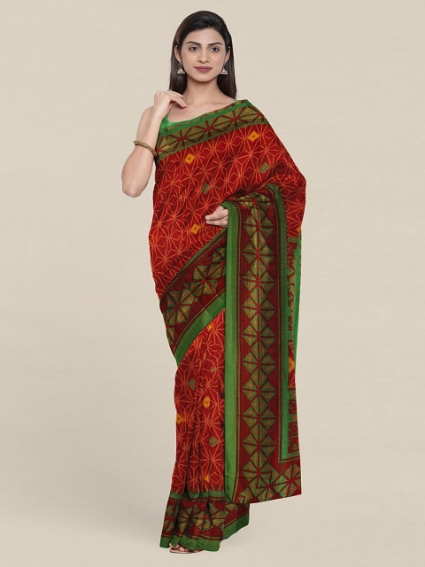 

Pothys Geometric Printed Saree, Maroon