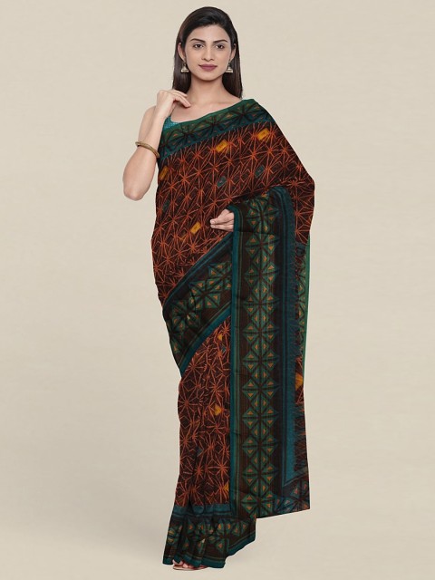 

Pothys Geometric Printed Saree, Black