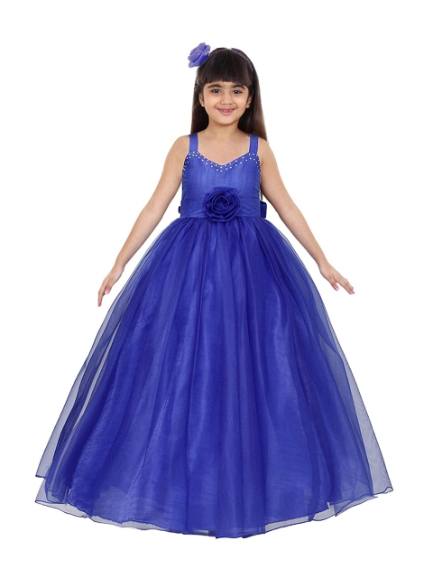 

Maybemine Girls Satin Maxi Party Dress, Blue
