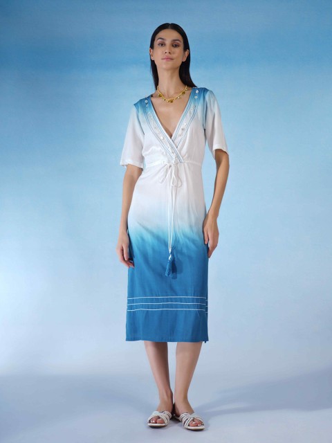 

blue hour Women Tie and Dye Dyed A-Line Midi Dress