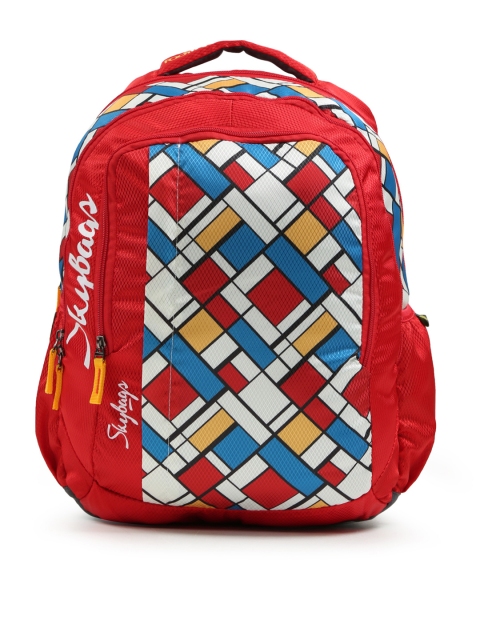 

Skybags Unisex Red & White Geometric Print FOOTLOOSE HELIX Backpack