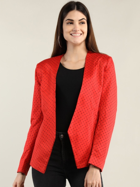 

HANG N HOLD Women Printed OverCoats, Red