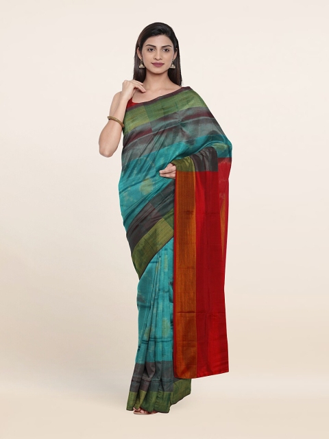 

Pothys Sea Green & Red Woven Design Zari Pure Silk Saree