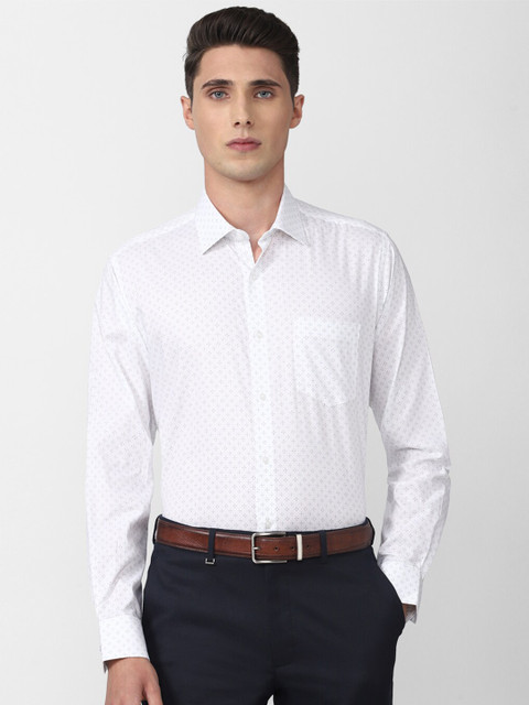 

Van Heusen Men Cotton Printed Regular Fit Formal Shirt, White
