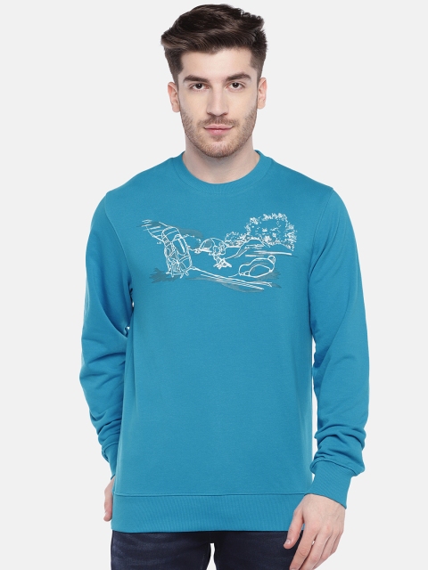 

Wildcraft Men Blue Printed Camp Sweatshirt