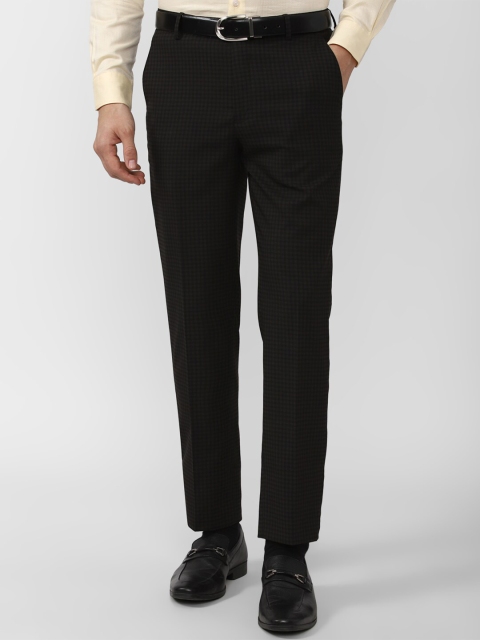 

Peter England Men Slim Fit Formal Trousers, Black