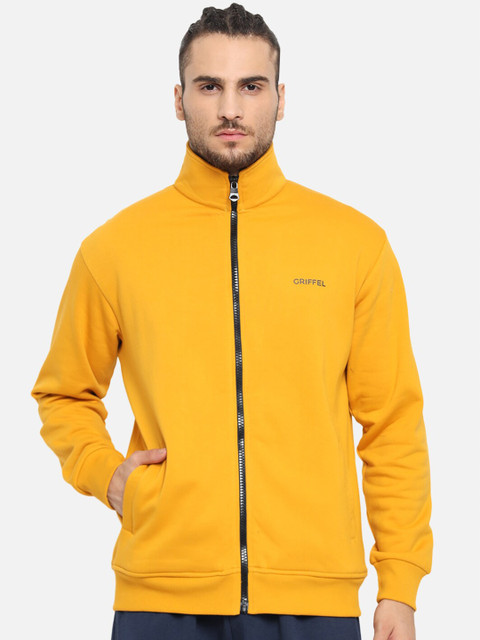 

GRIFFEL Men Long Sleeves Mock Collar Sweatshirt, Mustard