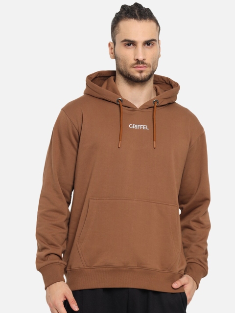 

GRIFFEL Men Solid Long Sleeves Hooded Sweatshirt, Brown
