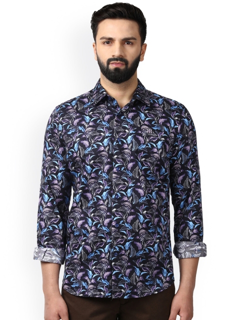 

Raymond Men Black Smart Slim Fit Printed Casual Shirt