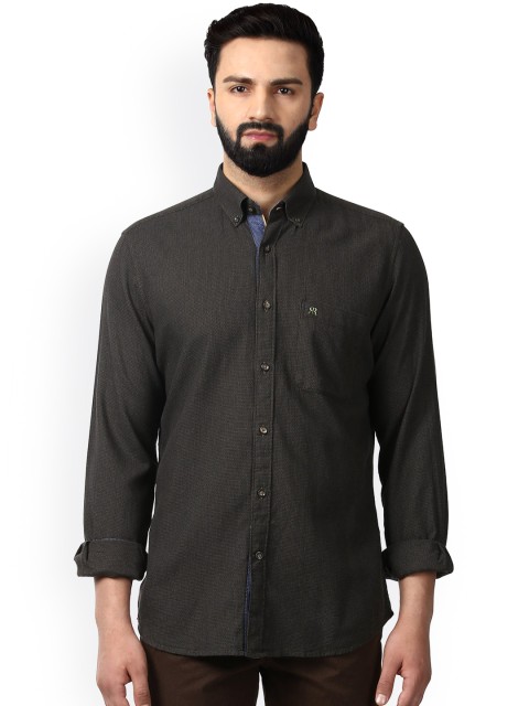 

Raymond Men Charcoal Grey Classic Regular Fit Solid Casual Shirt