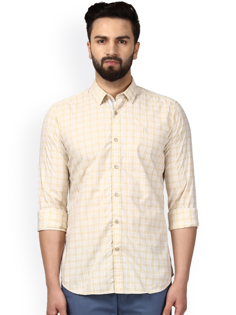 

Raymond Men Beige & Off-White Regular Fit Checked Casual Shirt