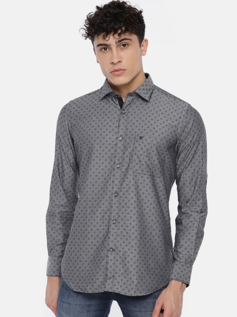 

Raymond Men Blue Classic Classic Regular Fit Self-Design Casual Shirt