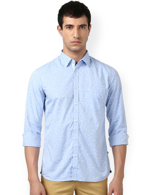 

Parx Men Blue Smart Slim Fit Printed Casual Shirt
