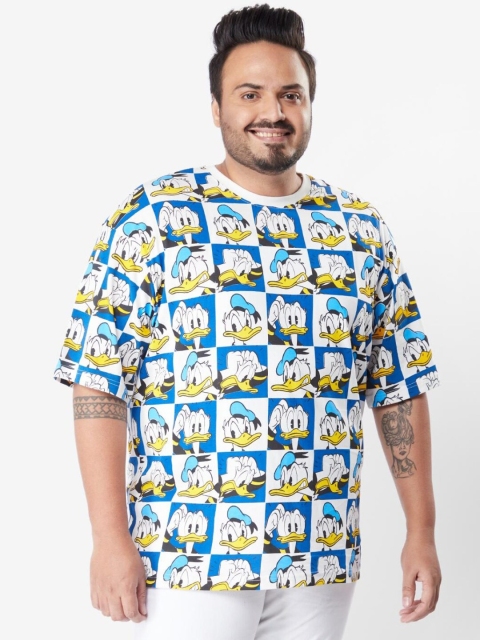

Bewakoof Plus Men Donald Duck Printed Cotton Plus Size T-shirt, Blue