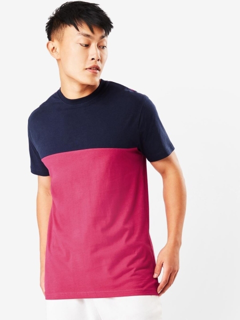 

Bewakoof Plus Plus Size Men Colourblocked T-shirt, Pink